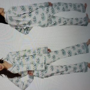 Munki Munki Penguin Flannel Pajama Set Sz XXL